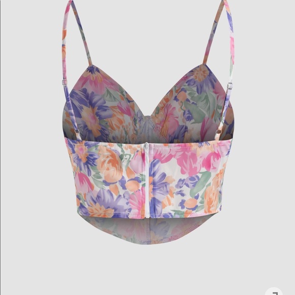 Cider crop floral corset top Beautiful in person! L on tag but fits like M - Picture 2 of 7